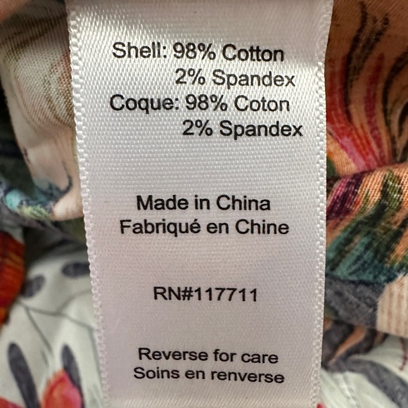 NWOT Paisley & Gray Tropical Print Button Front Shirt Cotton Multi-color XXL - Picture 6 of 9